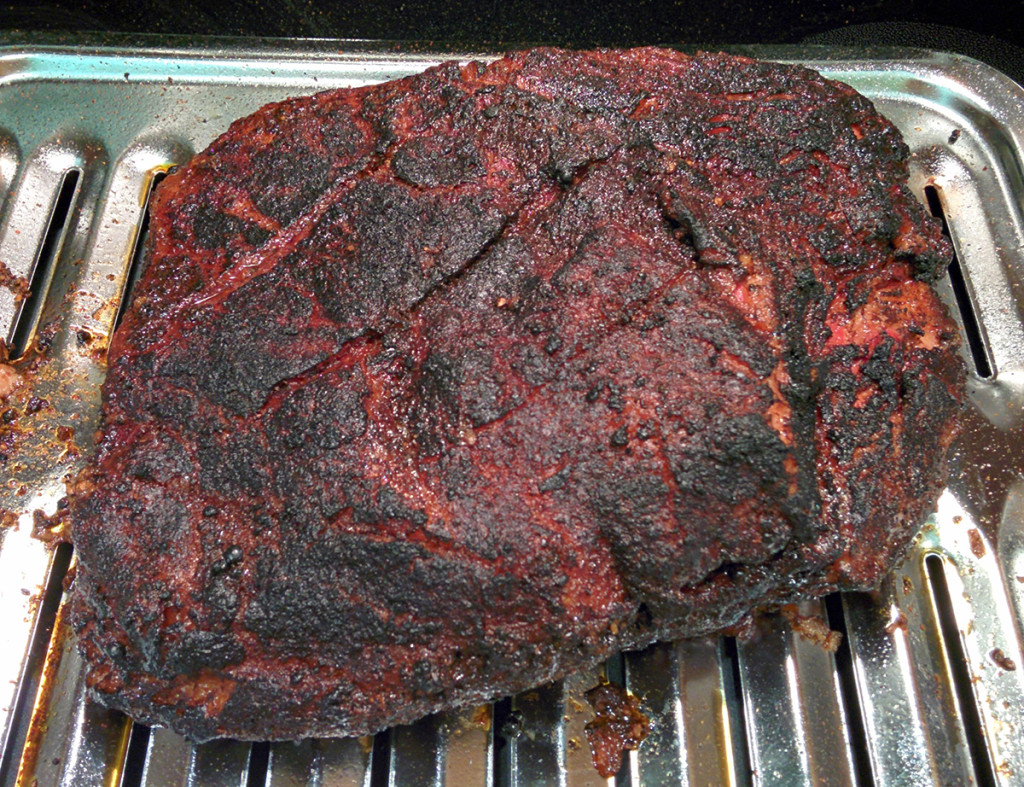 Torched sous vide smoked brisket